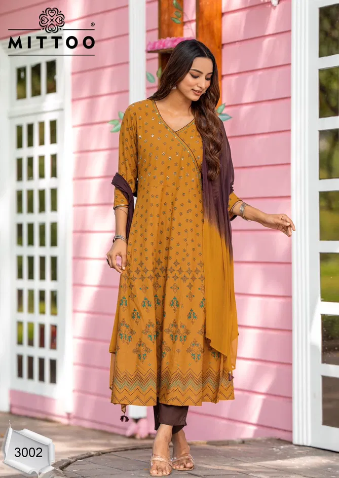 Padmavat By Mittoo Rayon Printed Kurti With Bottom Dupatta Exporters In India